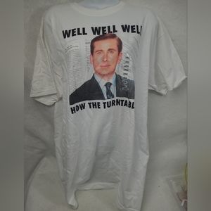 The Office TV Show Steve Carell Adult White Graphic T-Shirt – Large. New